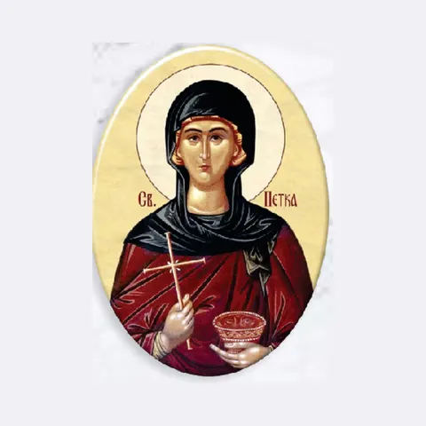 Ovalna porculanska ikona svetice
